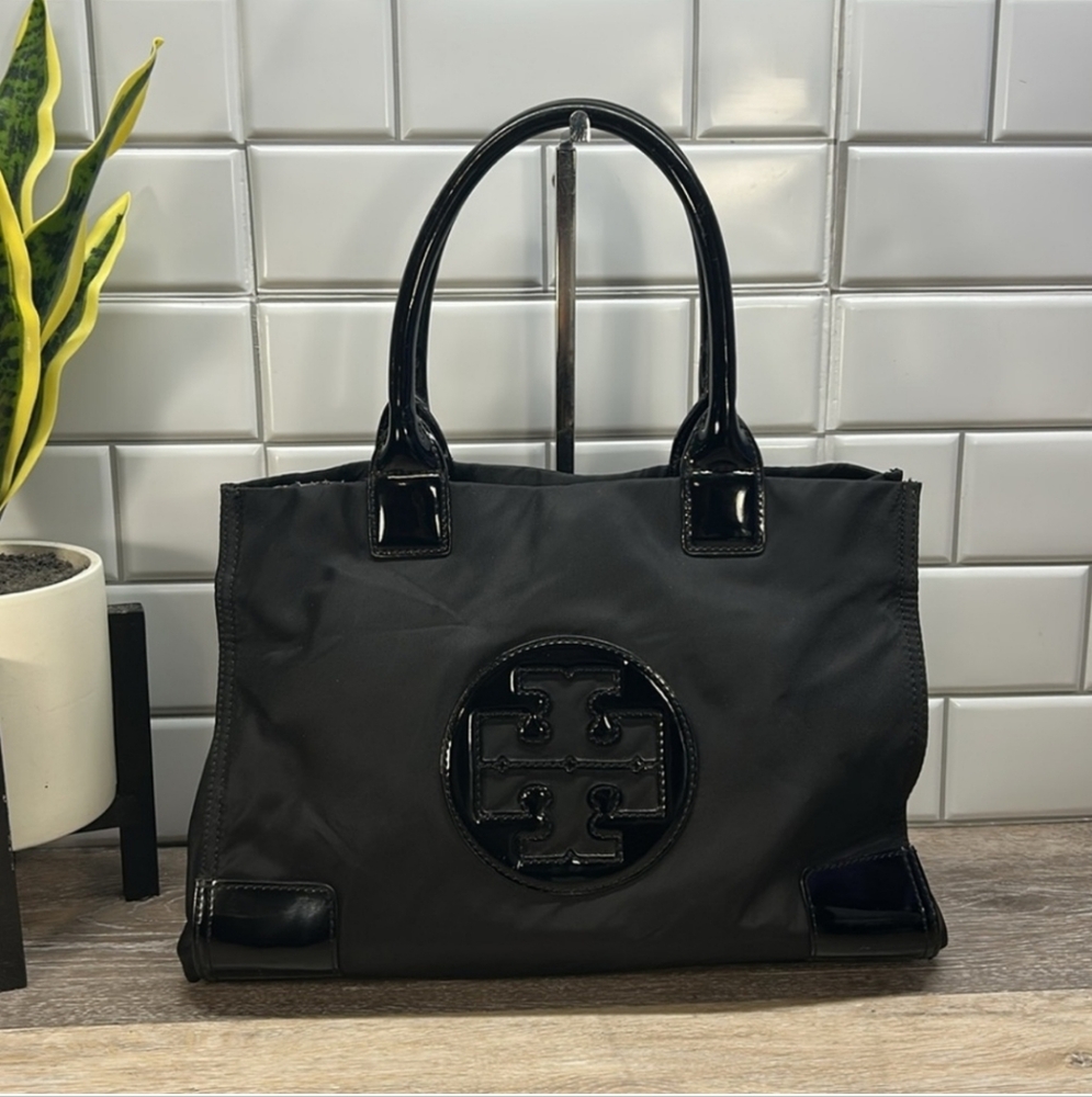 TORY BURCH ella Black Tote Bag
